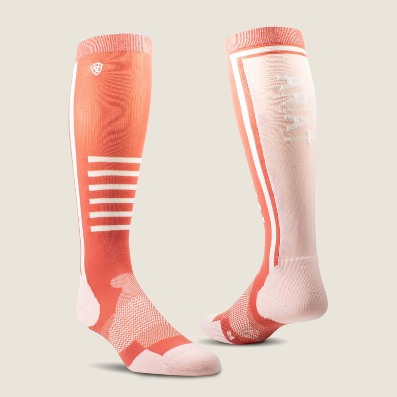 Ariat Women's Slimline Performance Socks - Faded Rose/ Blush