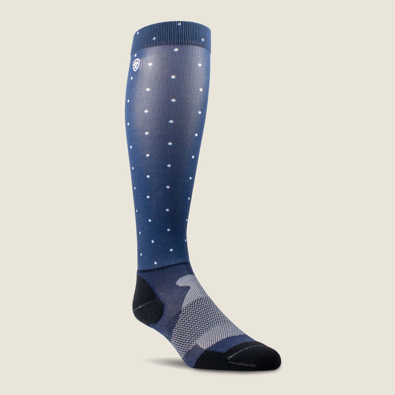 Ariat Women's Slim Printed Socks - Navy Dot