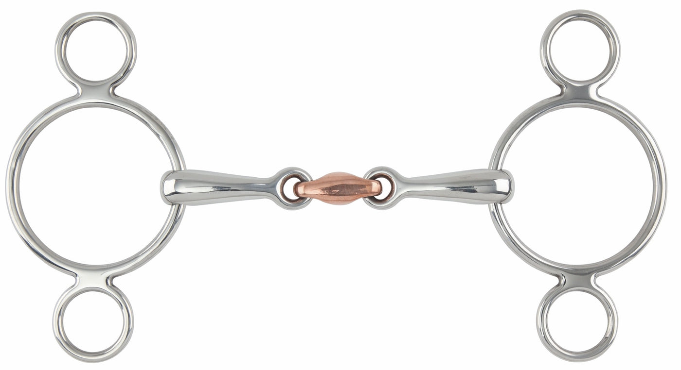 Shires Two Ring Copper Lozenge Gag 528