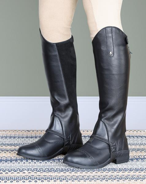 Adults Moretta Synthetic Leather Gaiters - Black