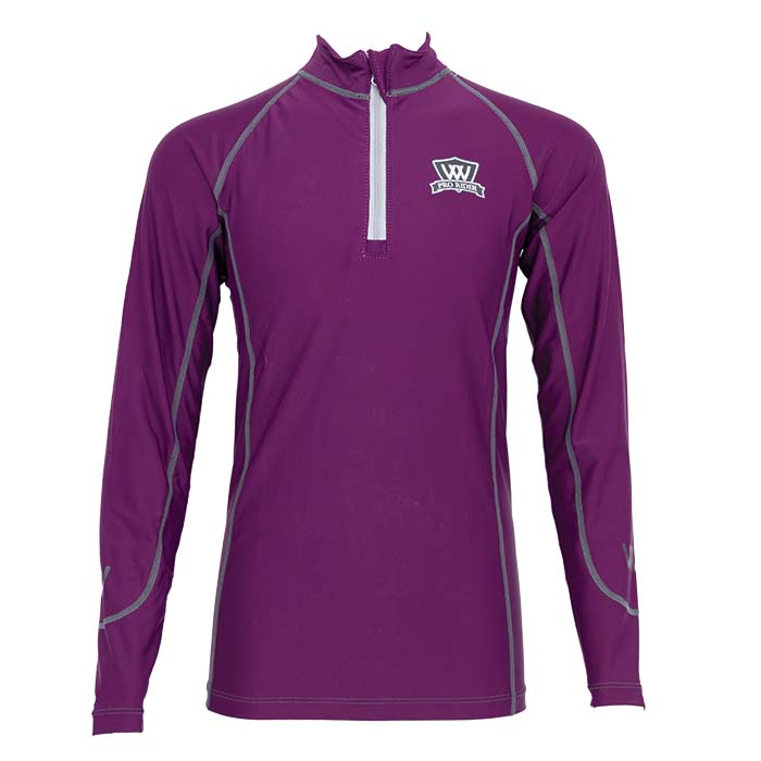 Woof Wear Young Rider Performance Riding Shirt Long Sleeve - Damson