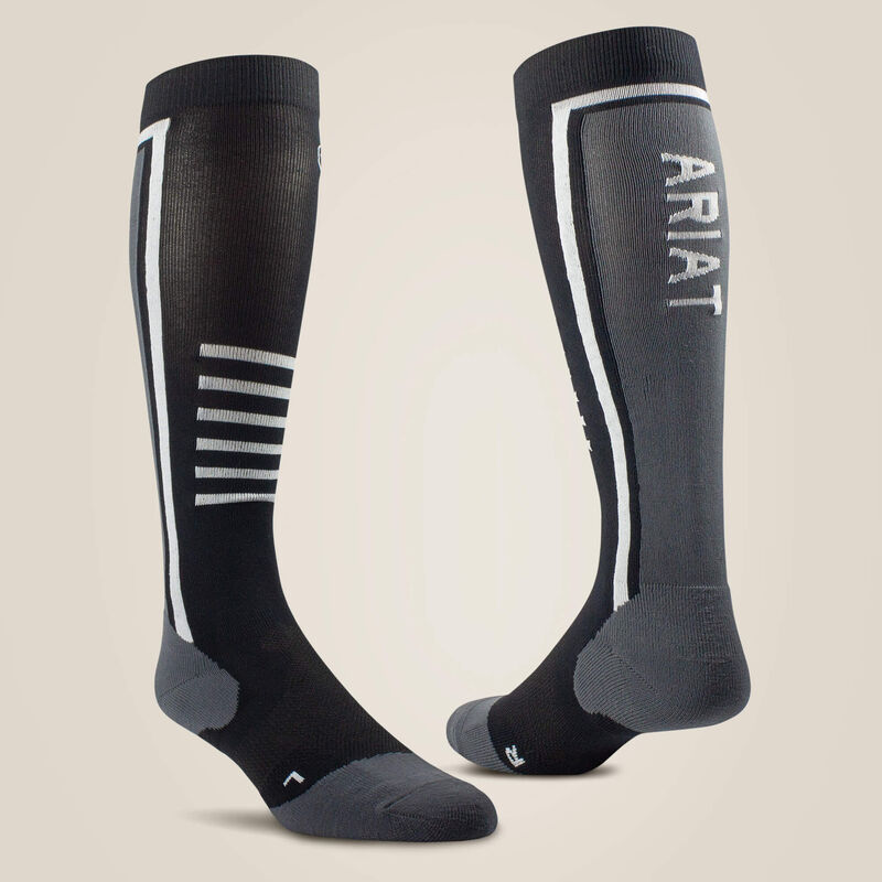 Ariat Women's Slimline Performance Socks - Black/ Sleet