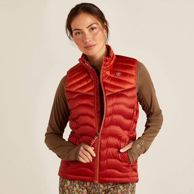 Ariat Ideal Down Vest - Iridescent Ochre Red/ Burnt Brick