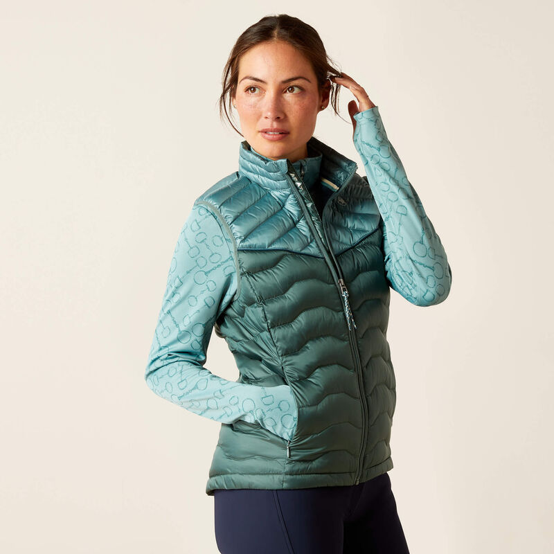 Ariat Ideal Down Vest - Iridescent Arctic/ Silver Pine