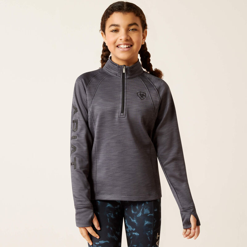 Ariat Kid's TEK Team 1/2 Zip Sweatshirt - Ebony Grey