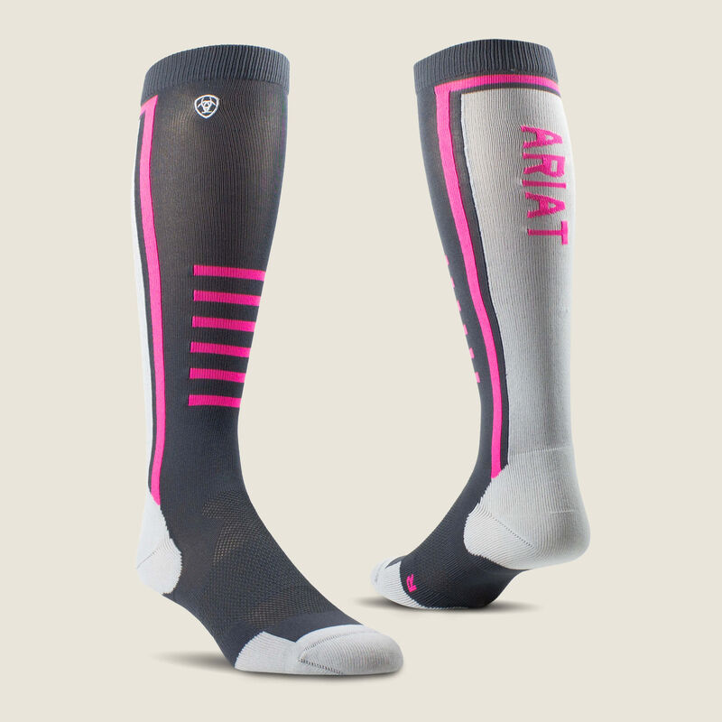 AriatTEK Winter Slimline Sock - Ebony/Pink