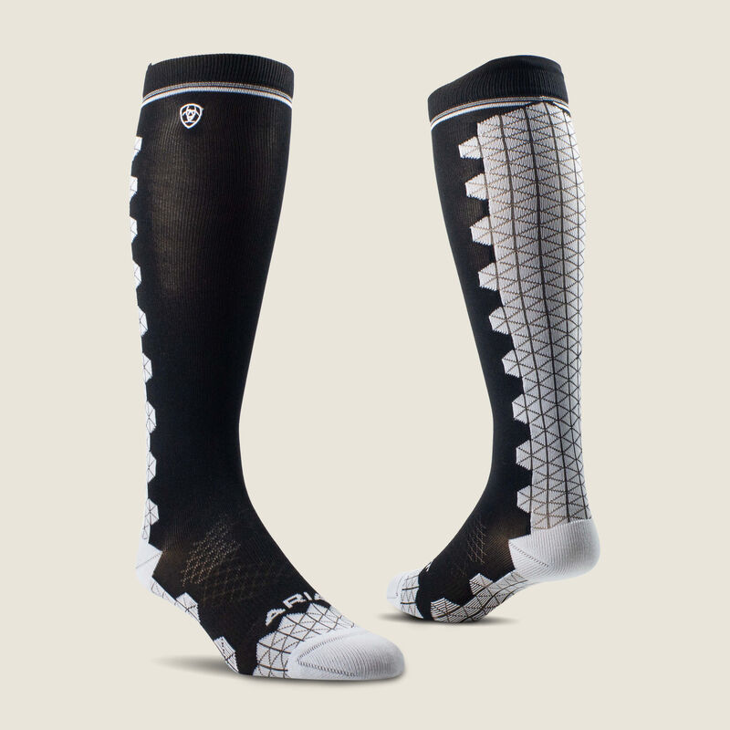 AriatTEK Devon Performance Tall Boot Socks -Black/Sleet