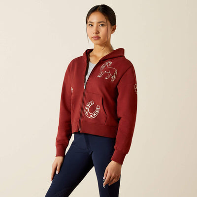 Ariat Spiffy Full Zip Sweatshirt MADDER BROWN