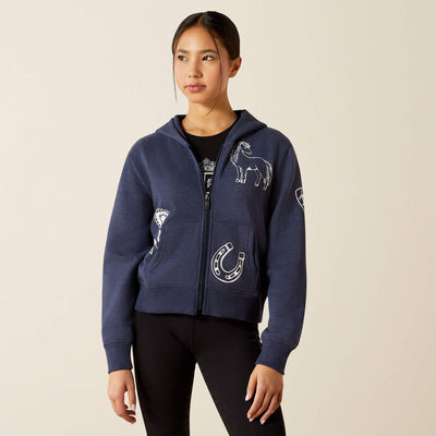 Ariat Spiffy Full Zip Sweatshirt NAVY HEATHER
