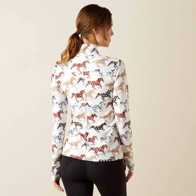 Ariat Lowell 3.0 1/4 Zip Baselayer - Painted Ponies Print