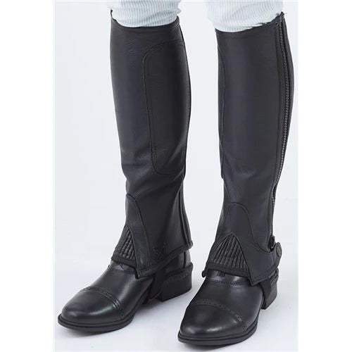 Turfmasters FG Leather Half Chaps - Black