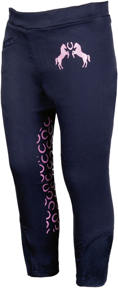 Riding leggings -Pink Pony- silicone knee patch