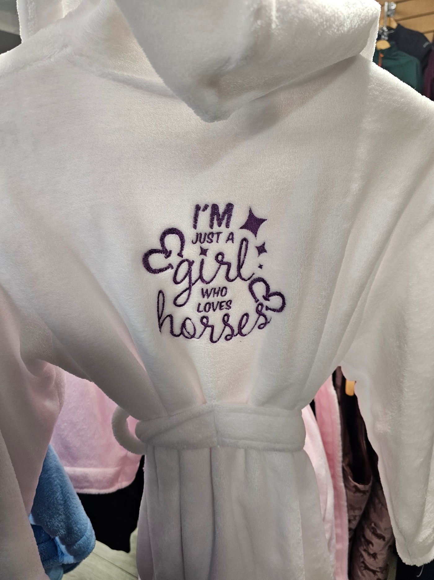 I'm Just a Girl Who Loves Horses Kids Bathrobe Dressing Gown