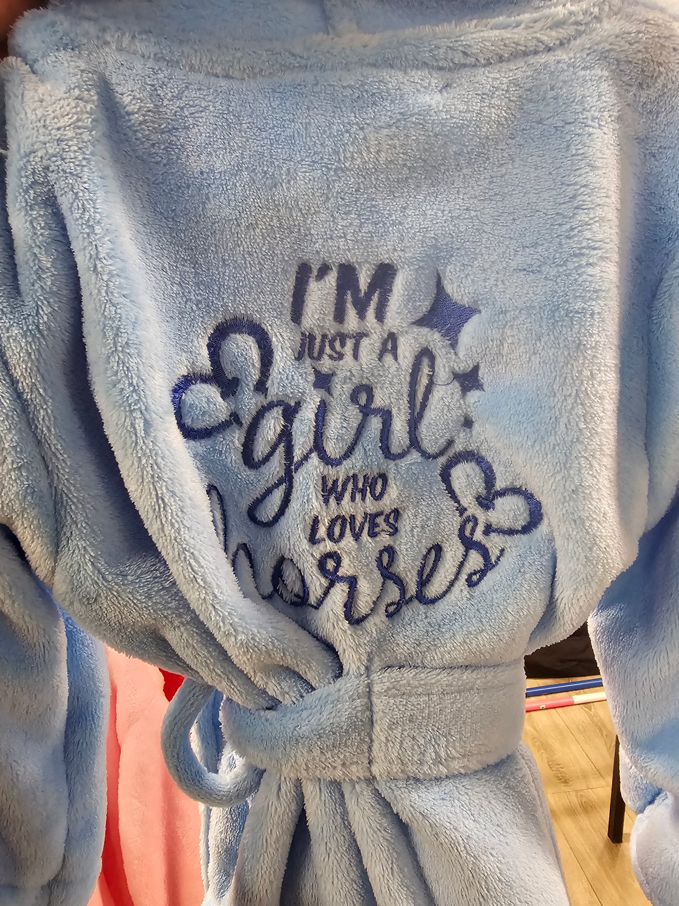 I'm Just a Girl Who Loves Horses Kids Bathrobe Dressing Gown