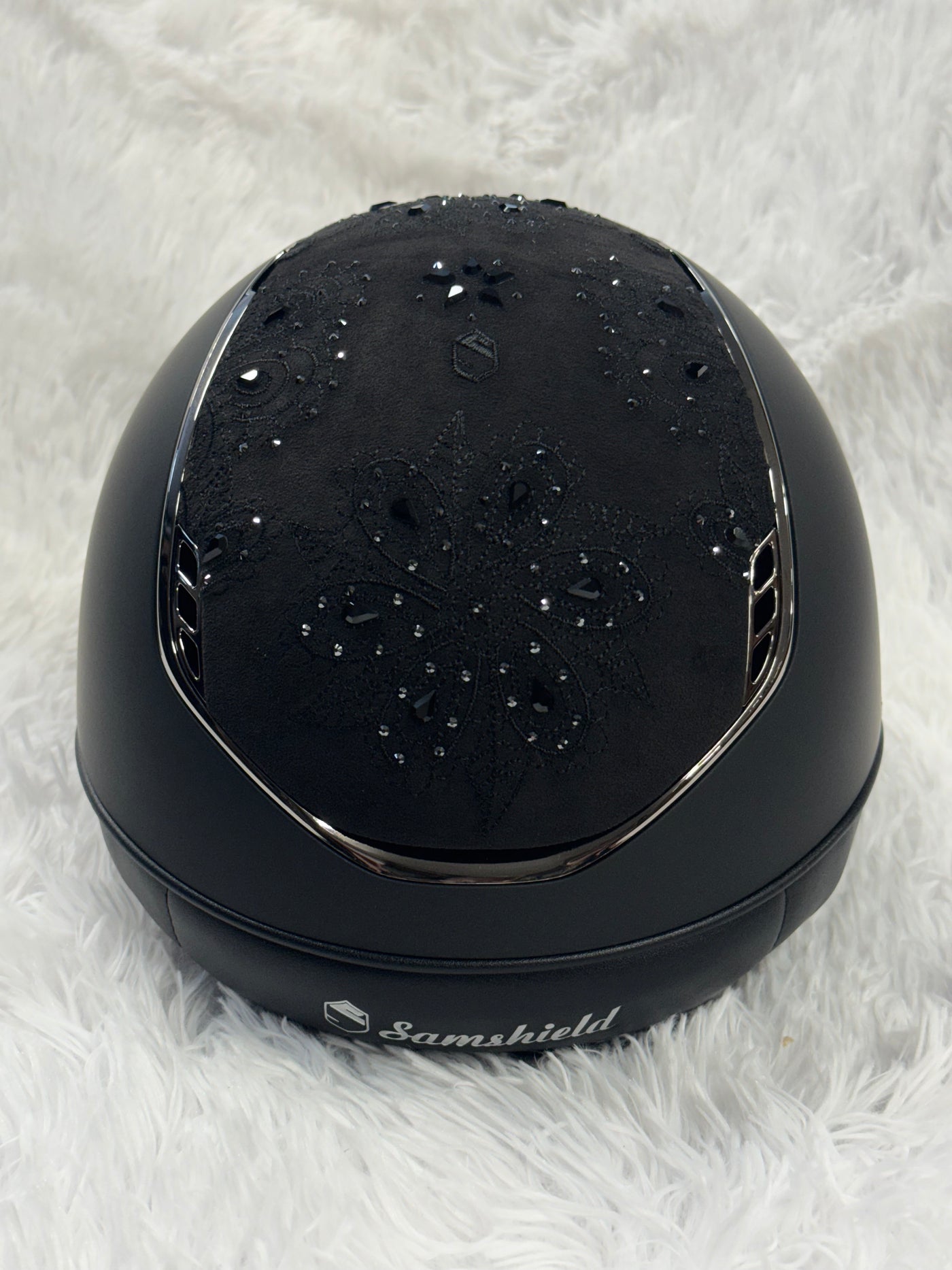 Samshield Miss 2.0 Shadowmatt with Crystal Bloom Top & Frontal Band & 5 Black Swarovskis - Black