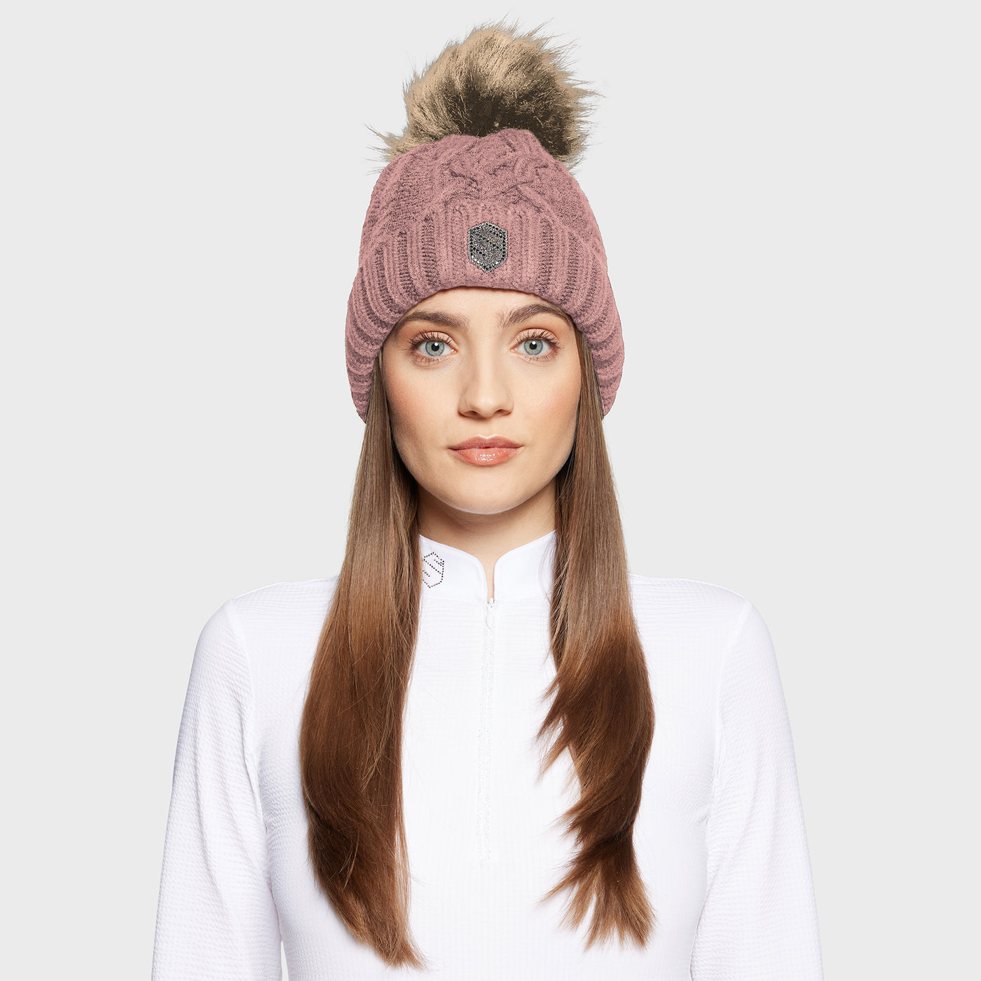 Samshield Nora Crystal Intarsia Beanie Blush Pink
