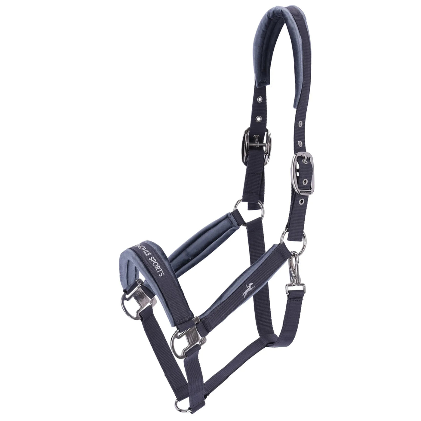 Schockemohle Soft Velvet Head Collar - Slate Grey