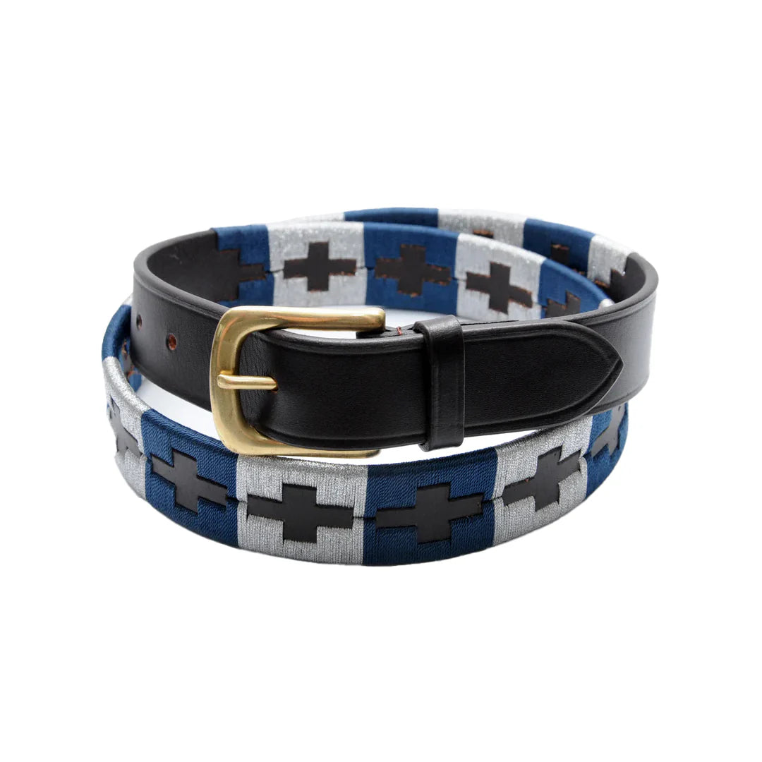 Turfmasters Unisex Polo Belt - Navy/ Silver