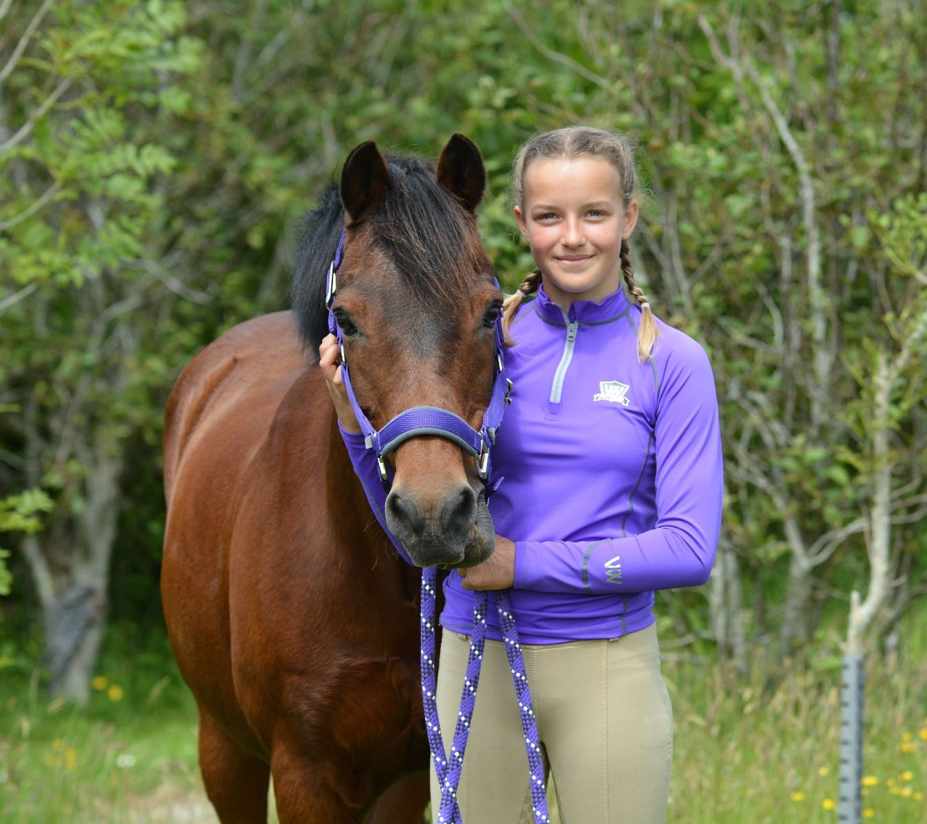 Woof Wear Young Rider Performance Riding Long Sleeve - Ultra Violet