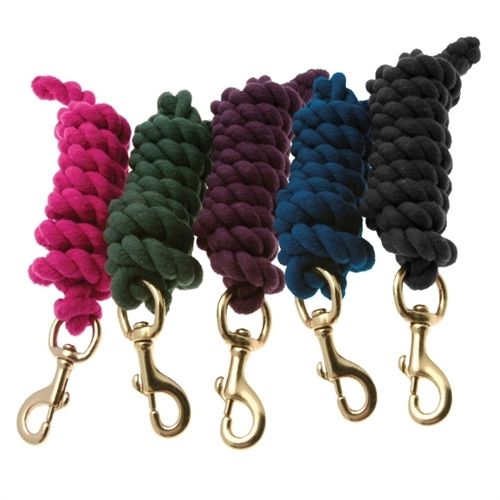 Turfmaster Solid Brass Trigger Hook Lead Rope - Assorted Colours