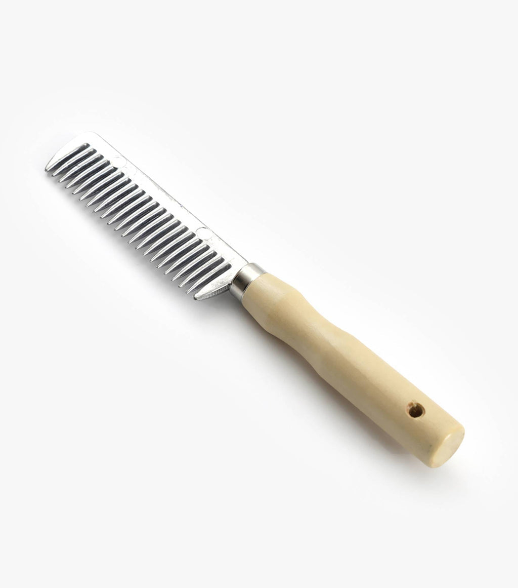 Aluminium Tail comb w/ Wooden Handle