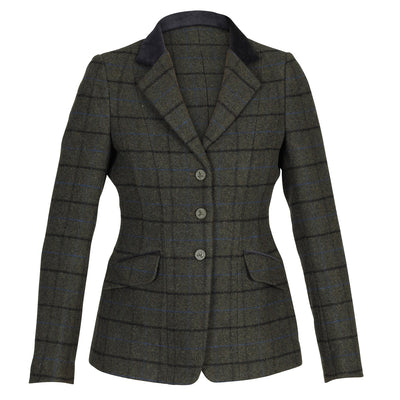 Ladies Aubrion Saratoga Tweed Jacket - Dark Green Check