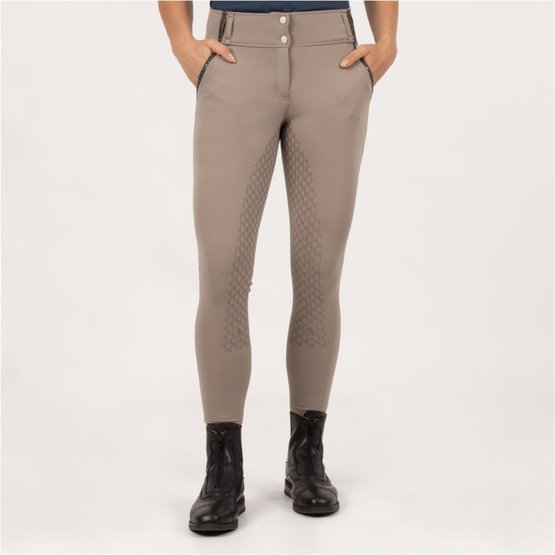 BR Carla Ladies Full Seat Silicone Riding Breeches - Driftwood